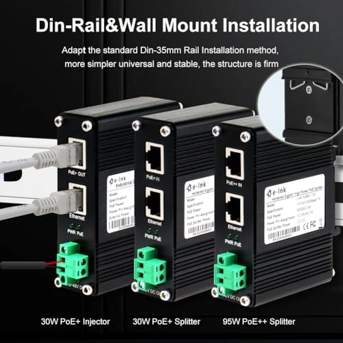 LNK-INS301-12V - 12VDC 20W 1 x RJ-45 IEEE802.3af/at Gigabit 30W Input
