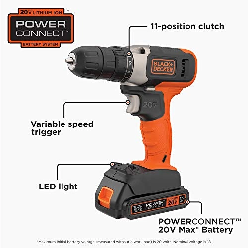 20V MAX Cordless Drill - 1.5 Ampere-hour Kit