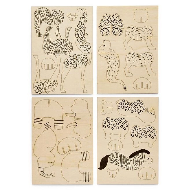 3D Wooden Animal Activity Craft Kit - 26 Pieces