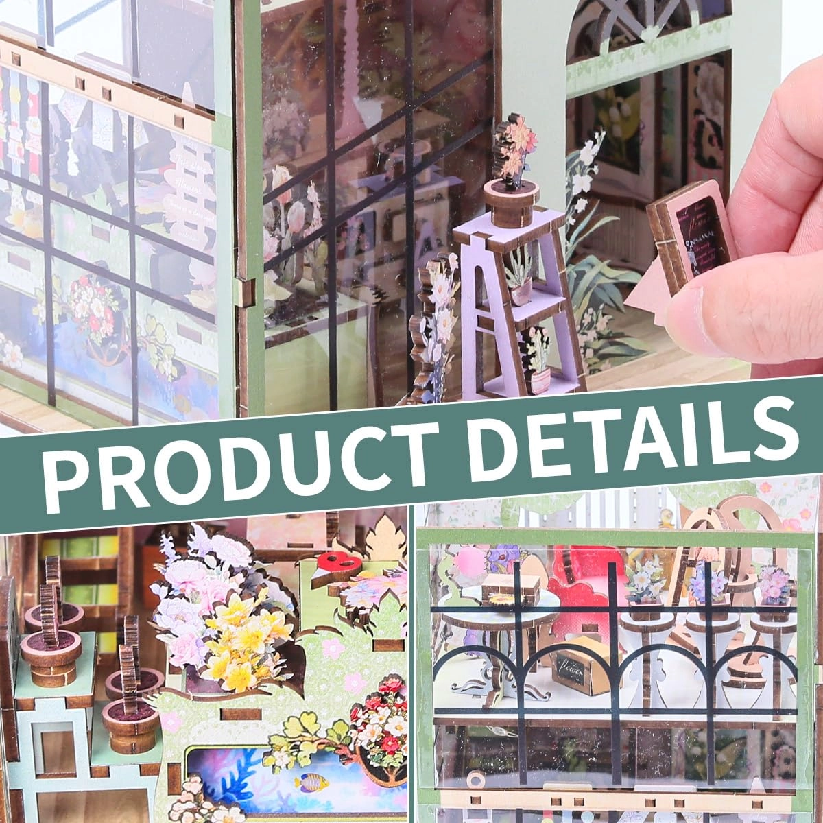 Miniature Flower House Kit - Dollhouse Booknook 3D Wooden Puzzle