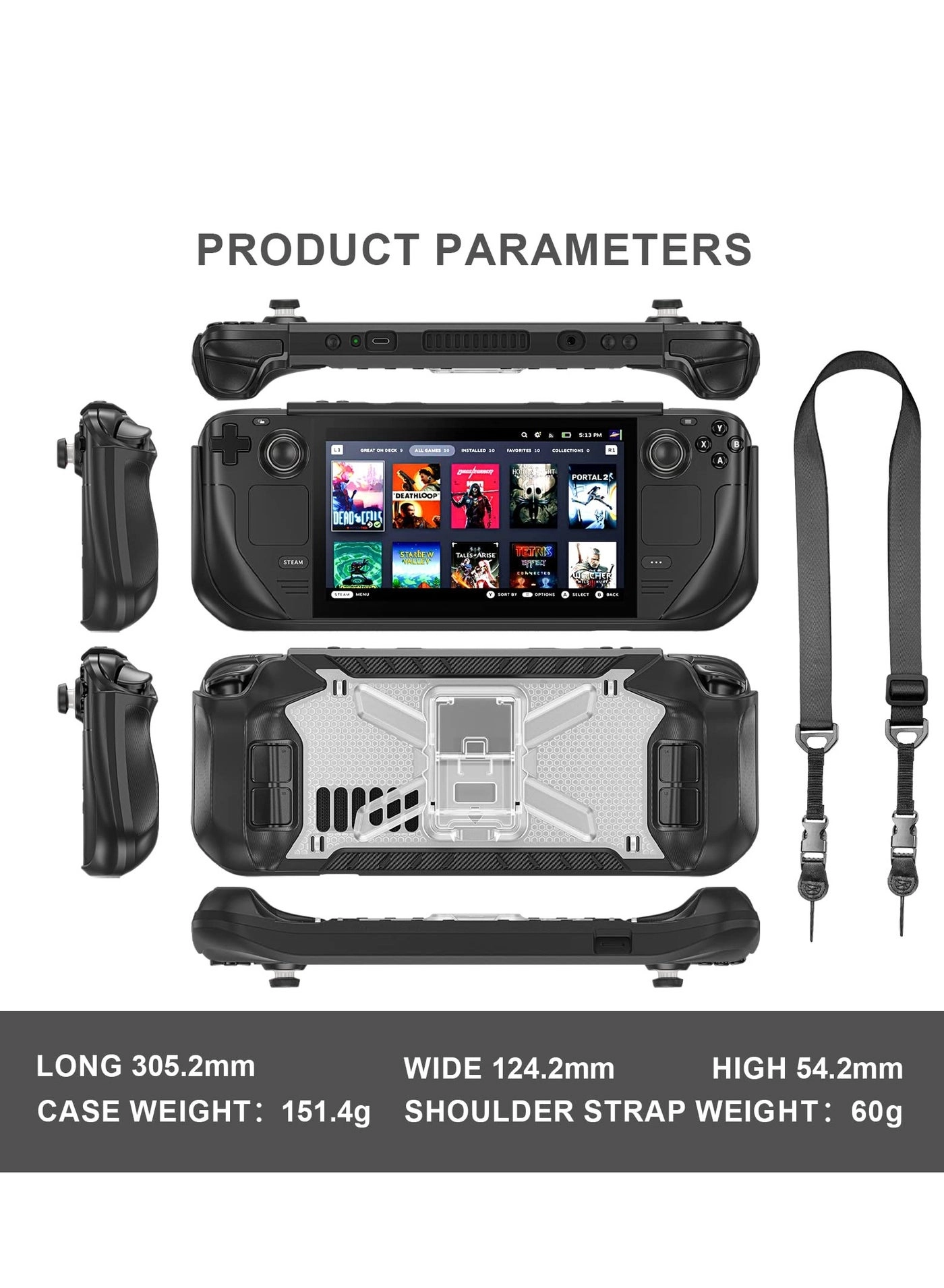 Protective Case for Steam Deck - Kickstand TPU Black