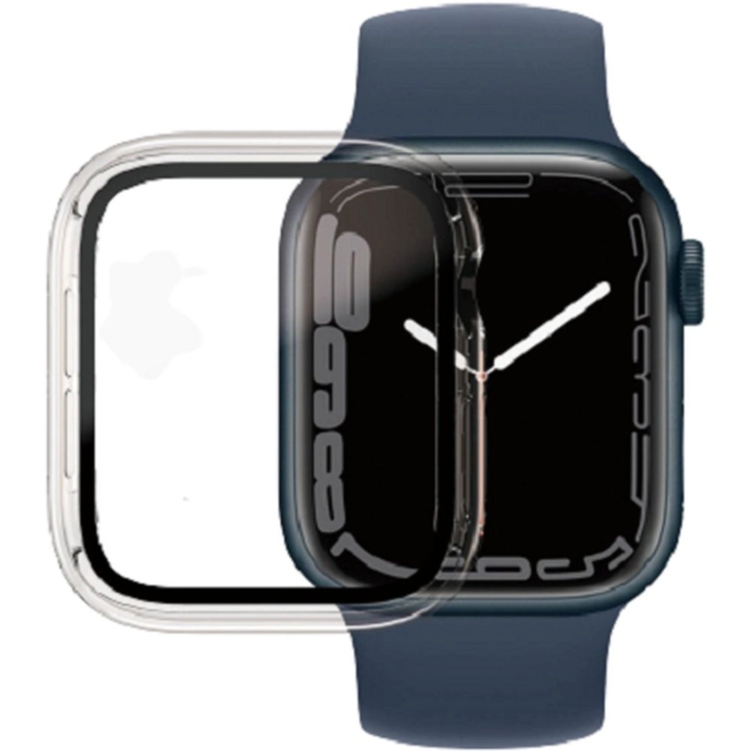 Tempered Glass Frame & Screen Protector for Apple Watch Series 7 45mm