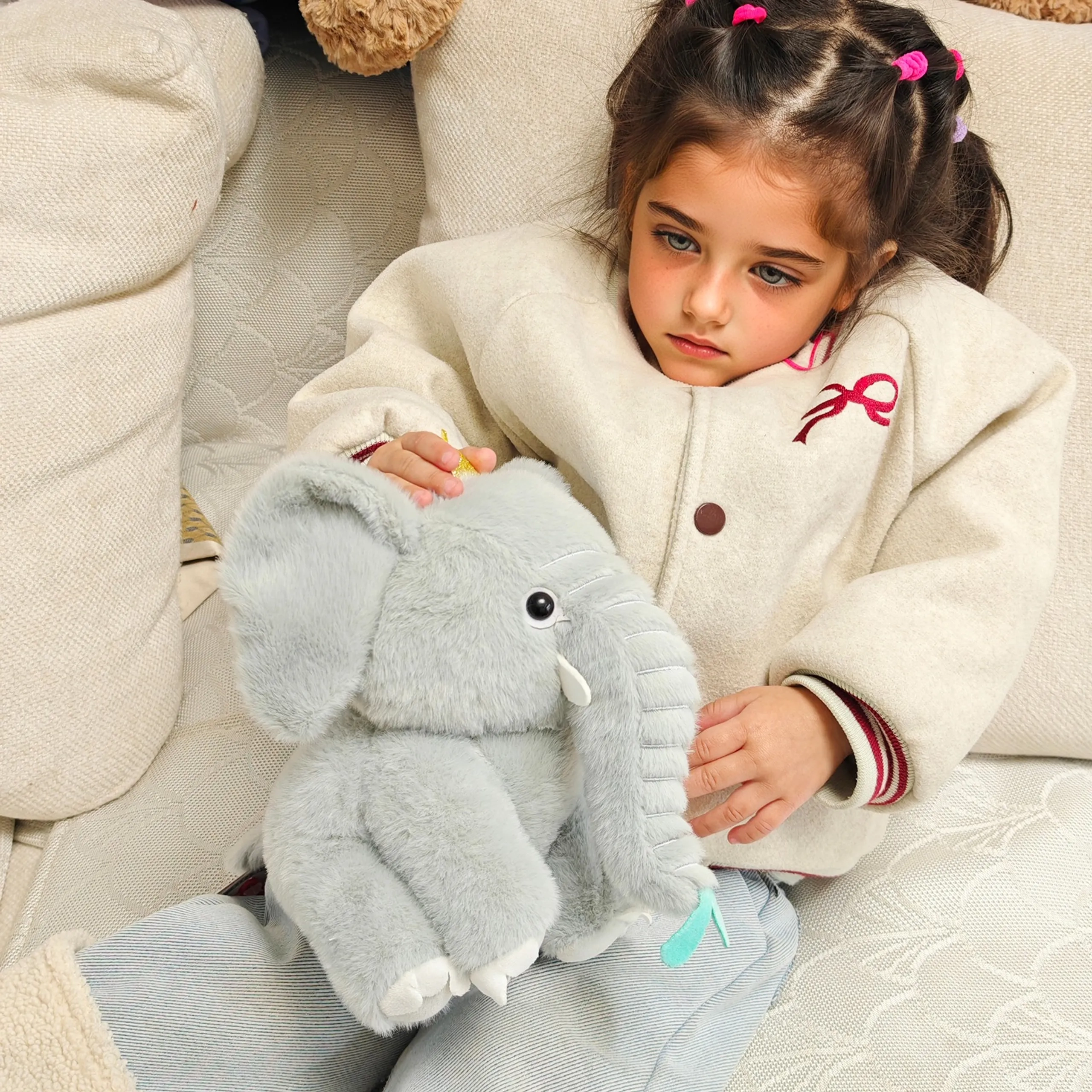 Elephant Plush Soft Toy - 22 cm Grey