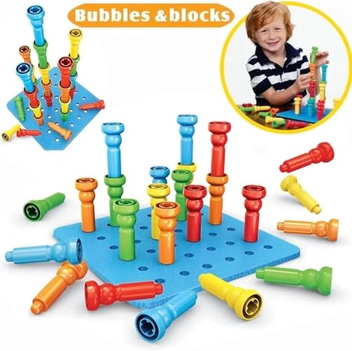 Stacking Pegs Building Set - 3+ 30 pieces