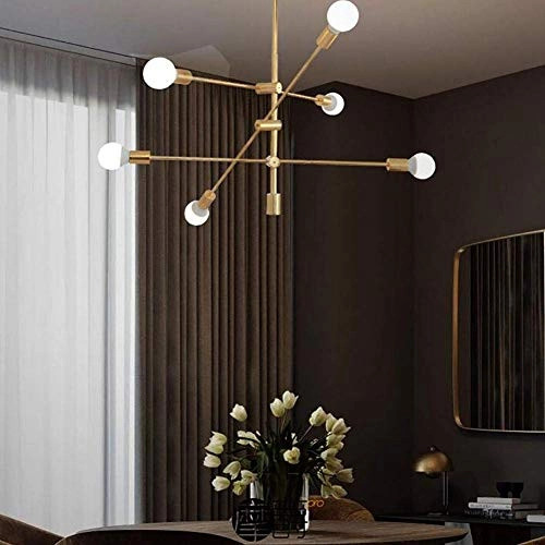 Modern Sputnik Chandelier - 4 Lights Bronze