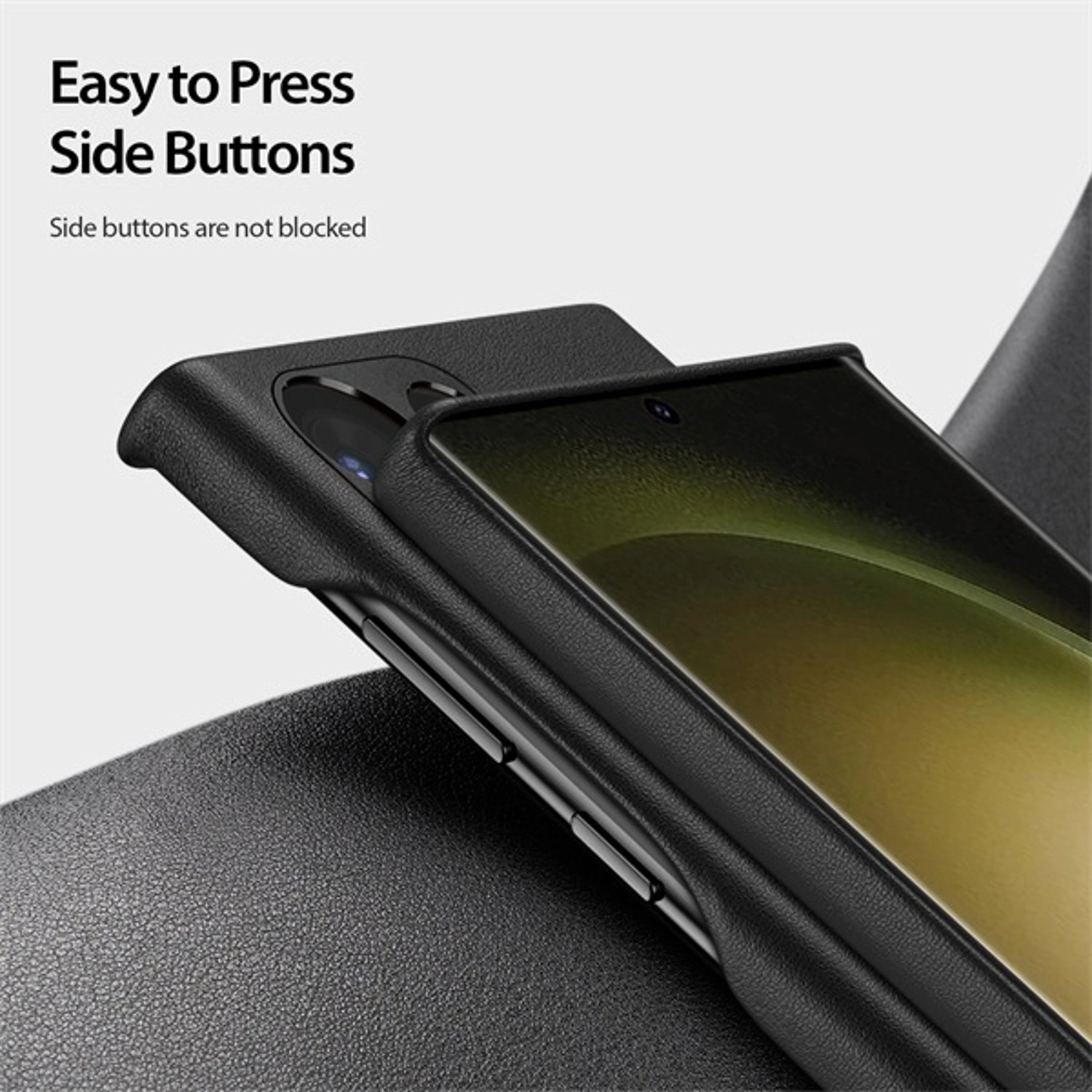 Grit Series Case - PU Leather Back Case for Samsung Galaxy S23 Ultra