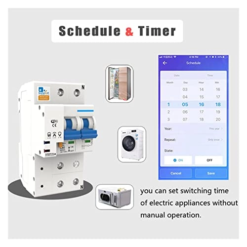 Smart WiFi Circuit Breaker Switch - 1/2P 10-100A 220V