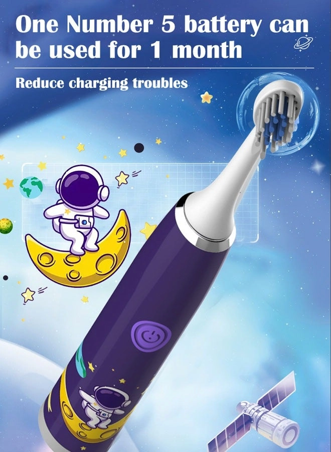 Kids Automatic Electric Toothbrush - Ultrasonic IPX7 3 Brush Heads