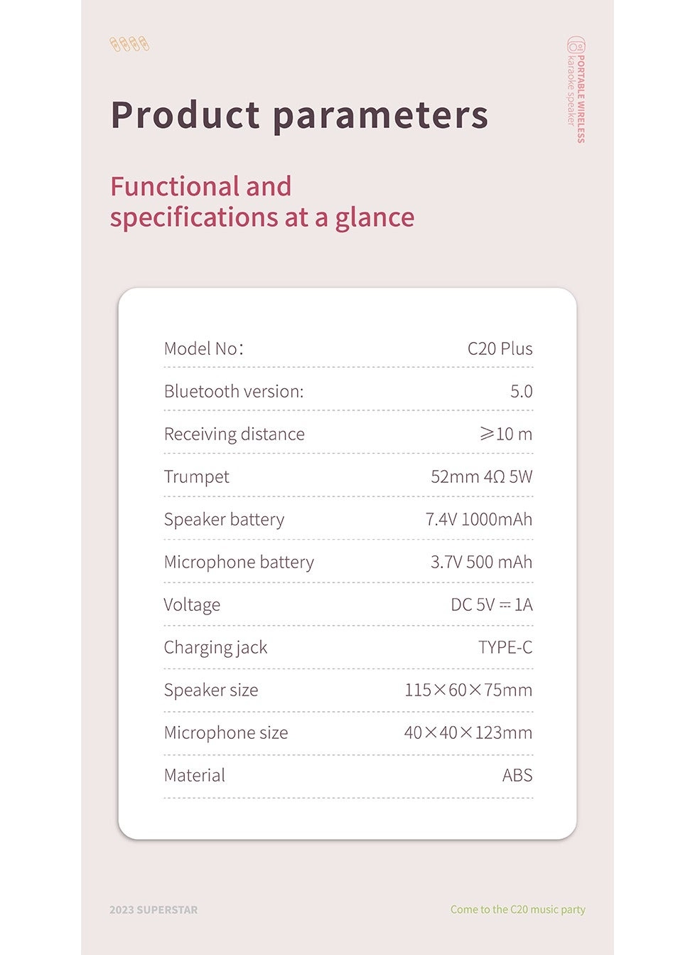 C20 Plus - Mini Wireless BT Audio Beige