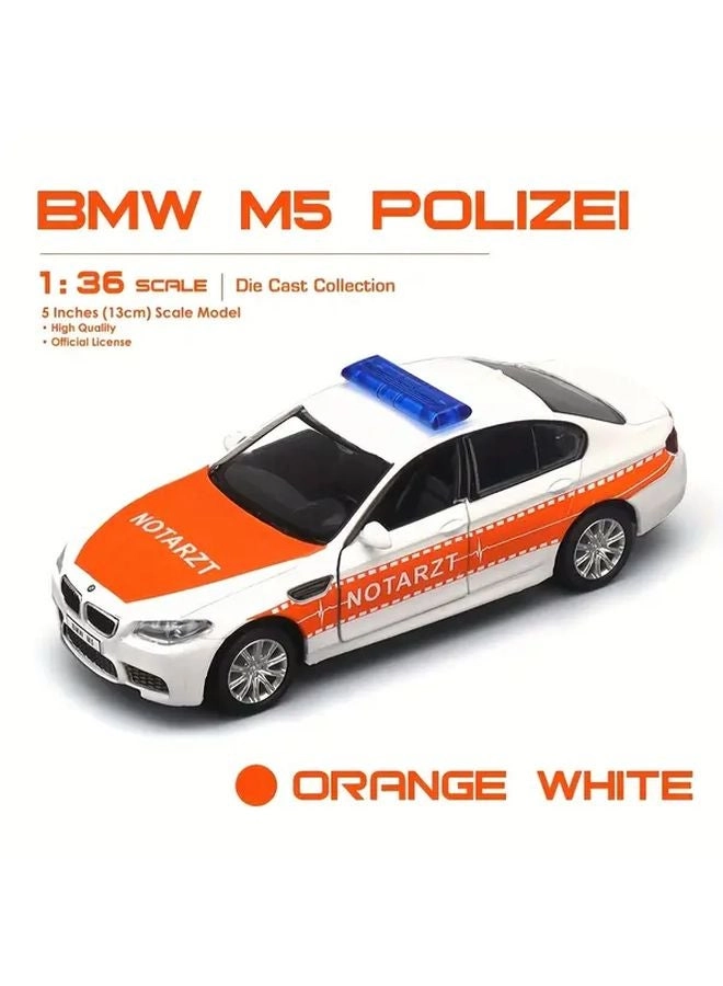 M5 Police Car - Grey Blue Alloy Pull-Back Action