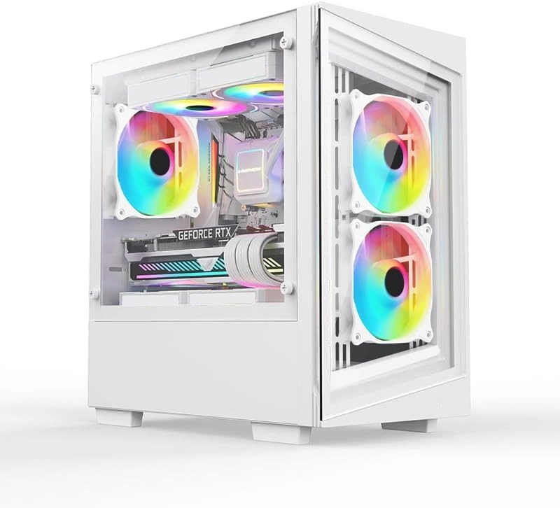 Compact Glass Series - White Tempered Glass Micro ATX Mini Tower