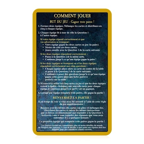 Lord of the Rings Quiz - Card Game (French)