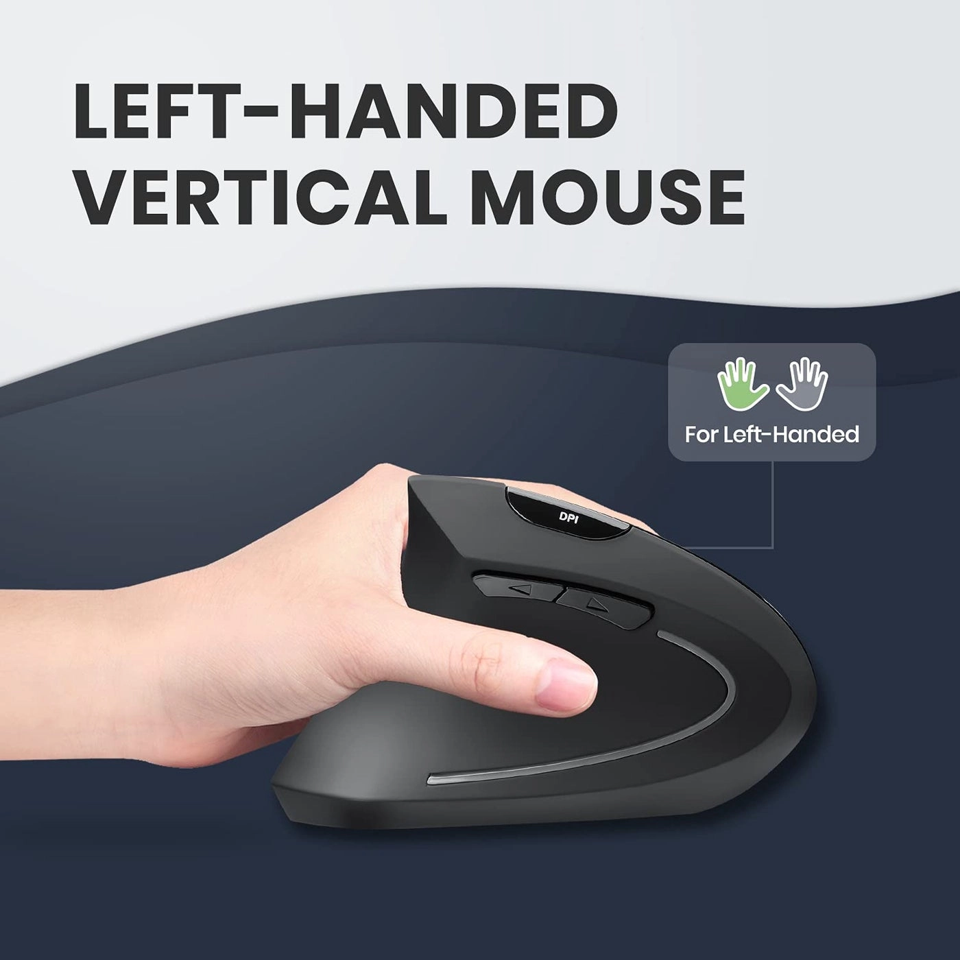 PERIMICE-713L Ergonomic Left-Hand Vertical Mouse - Wireless
