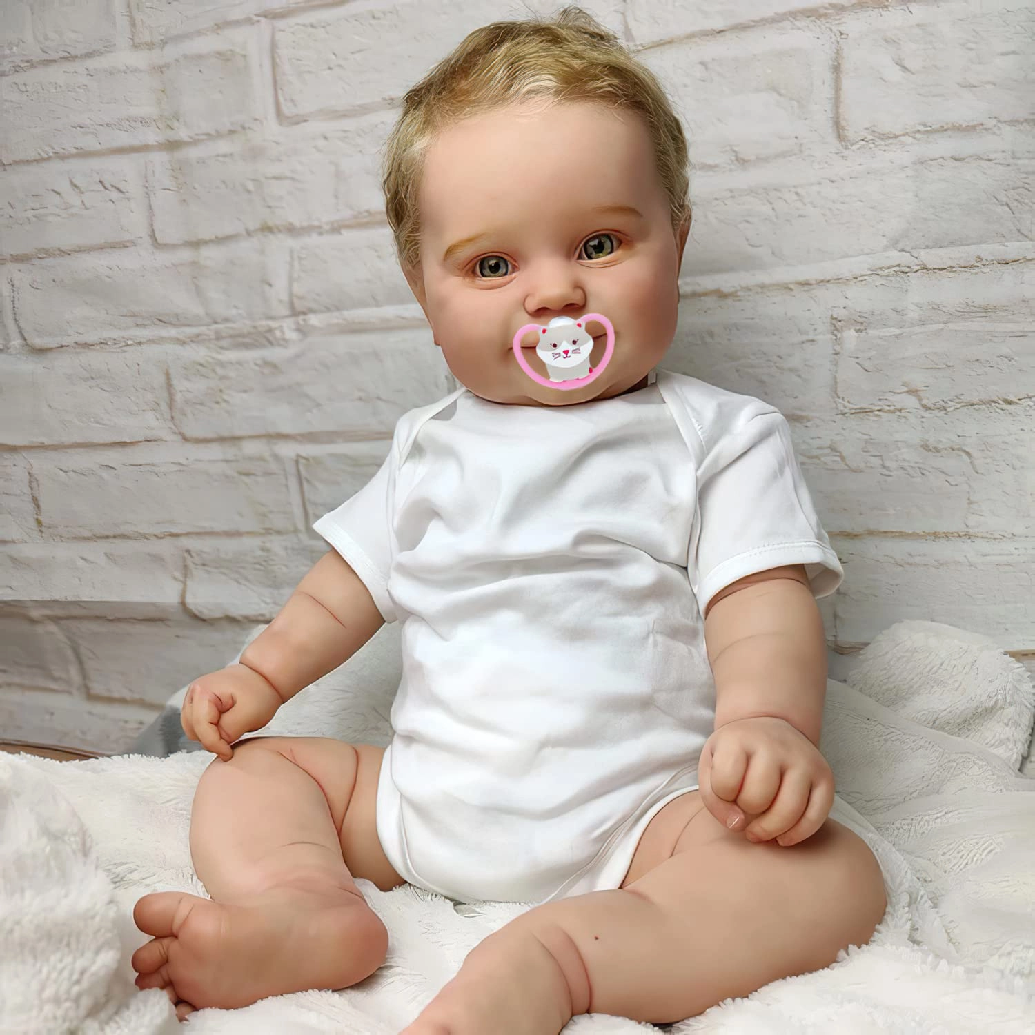 Reborn Baby Doll - 24 Inch Hand-Rooted Hair Ages 3+