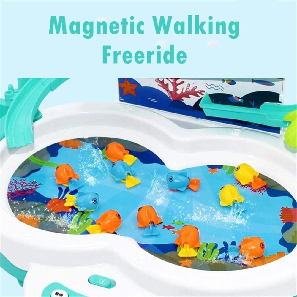 Whale Slide & Fishing Game Playset - Green Waterproof Suitable for 3 years & above