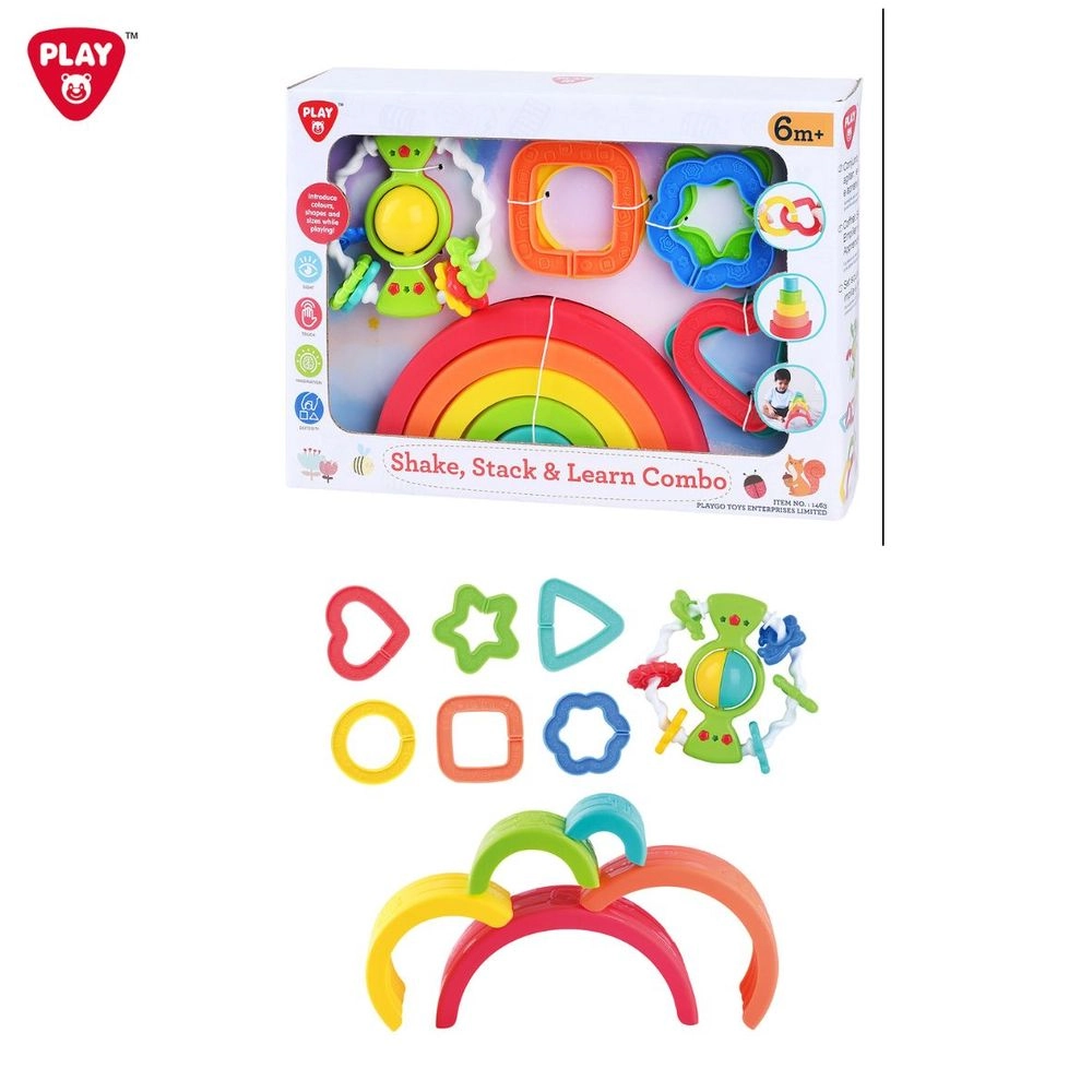 Shake, Stack & Learn Toy Playset - Suitable for 6 months and above 12 Pcs
