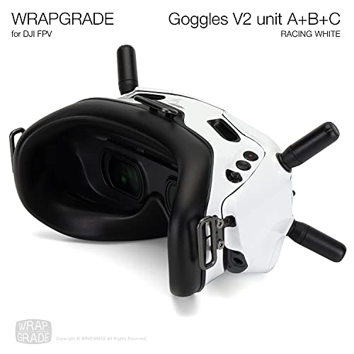 Skin Compatible with DJI FPV Helmet V2 - Racing White Film
