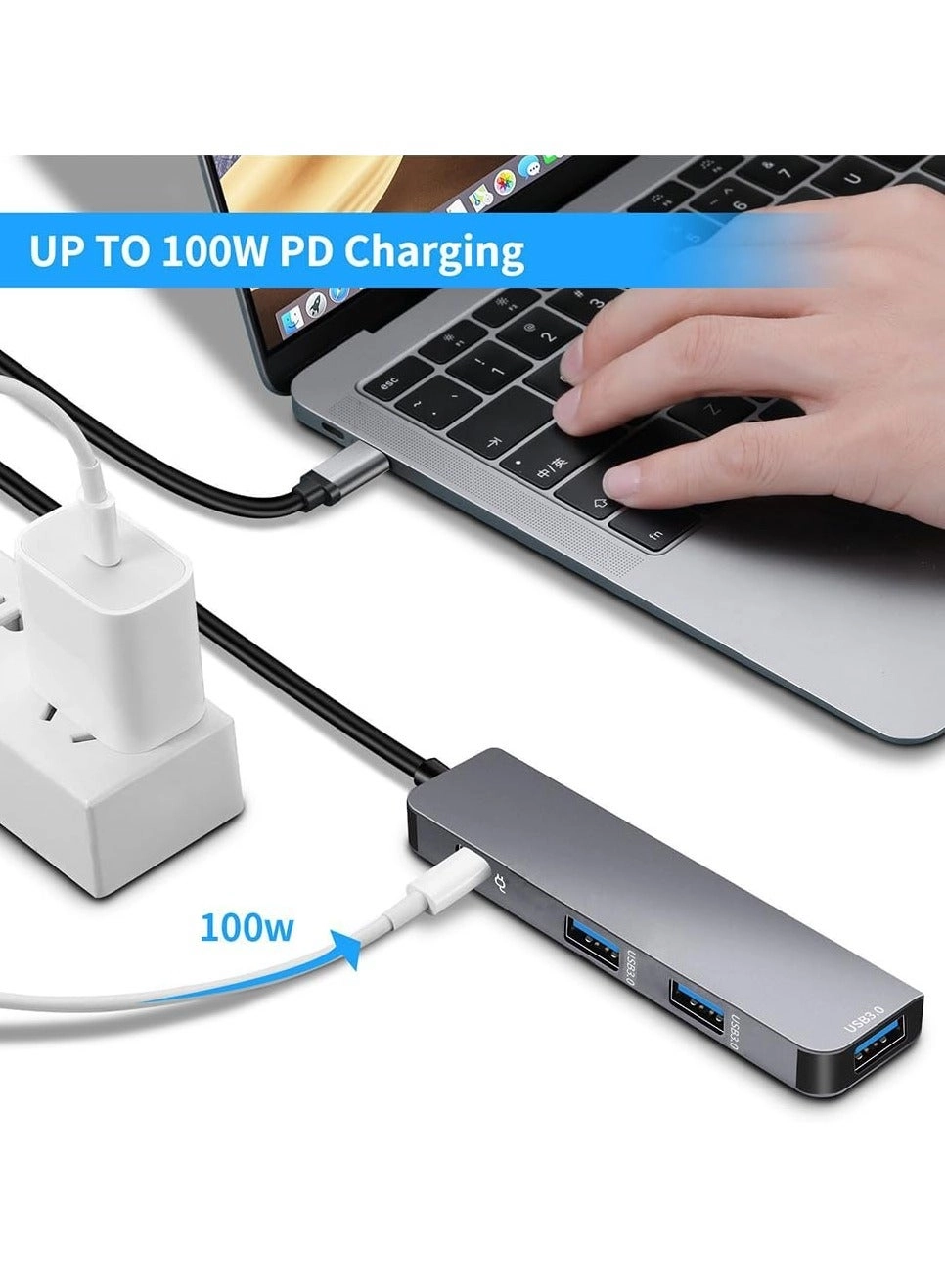 USB C Hub 4-in-1 Multiport Adapter