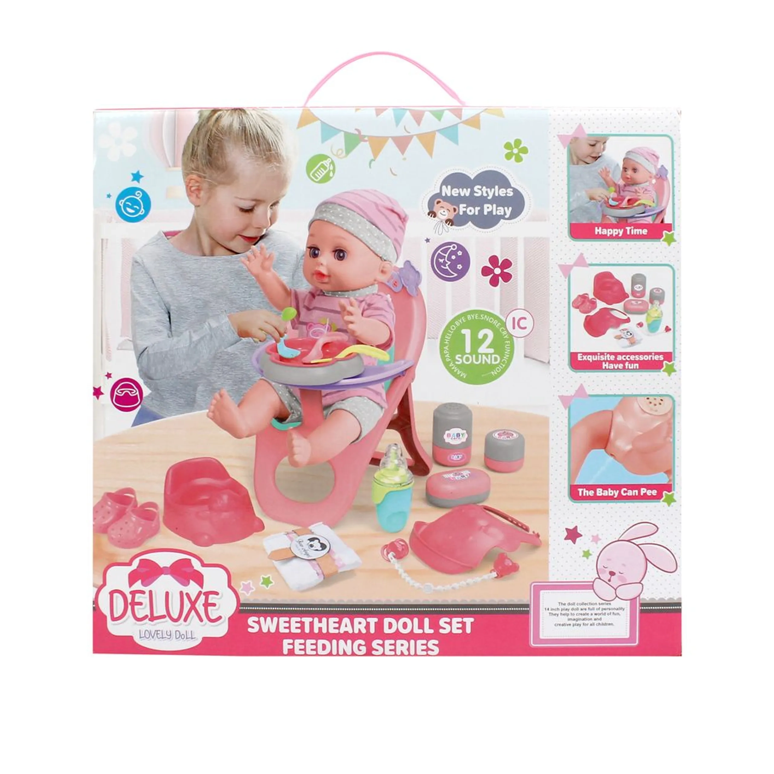My Sweet Doll Playset - 3-In-1 14 inch 16 Pcs Ages 3+