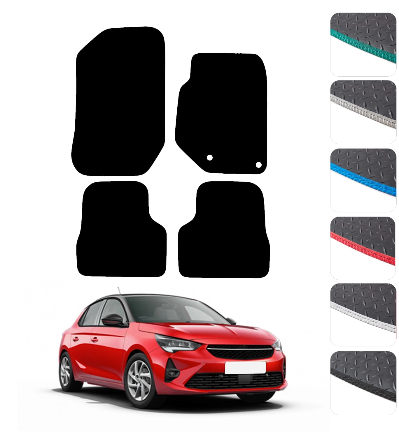 Car Floor Mats - Vauxhall Corsa F 2020 To Present Grey Edging