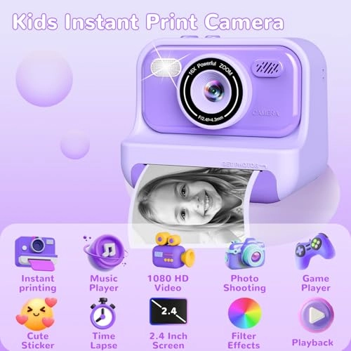 CA-01 - 2.4-inch Screen Instant Print Purple