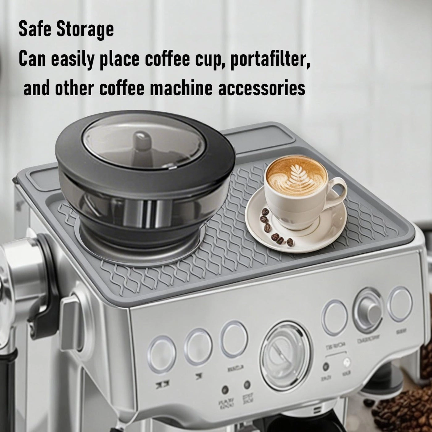 Coffee Tamper Mat - Black Silicone Fit for BREVILLE 870 880
