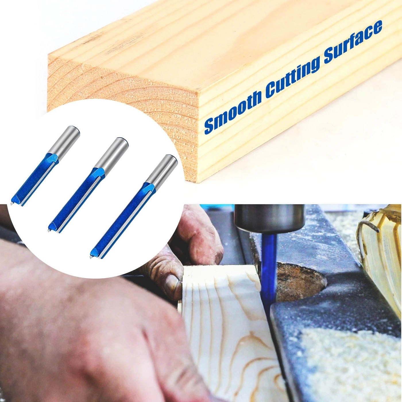 Straight Router Bit Set - 1/2" 1/2 Shank 3Pcs