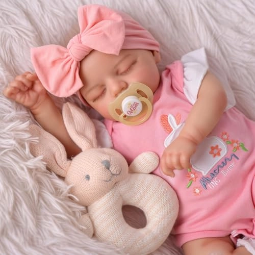 Reborn Baby Doll - 17-Inch Soft Cloth Body Sleeping Ages 3+