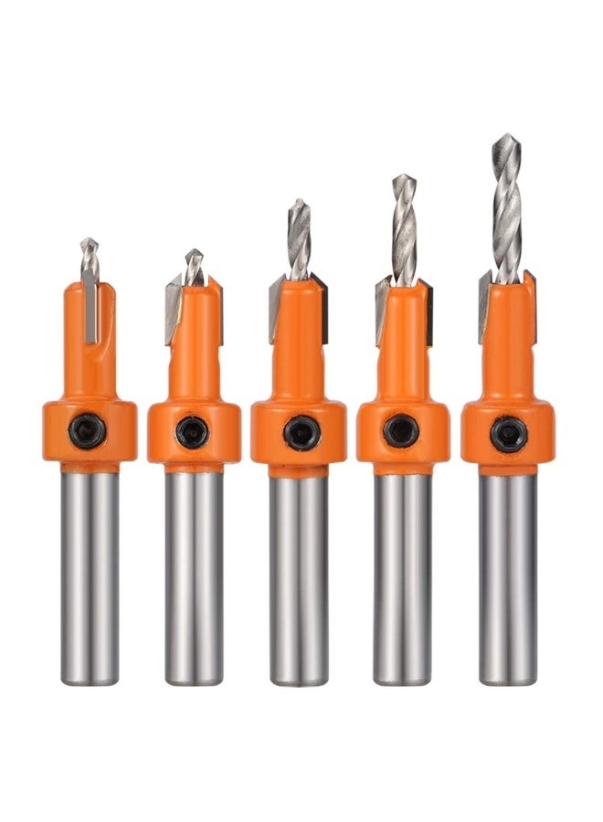 HSS Countersink Drill Bit Set - 5 Pcs 2.8mm 3mm 3.2mm 3.5mm 4mm