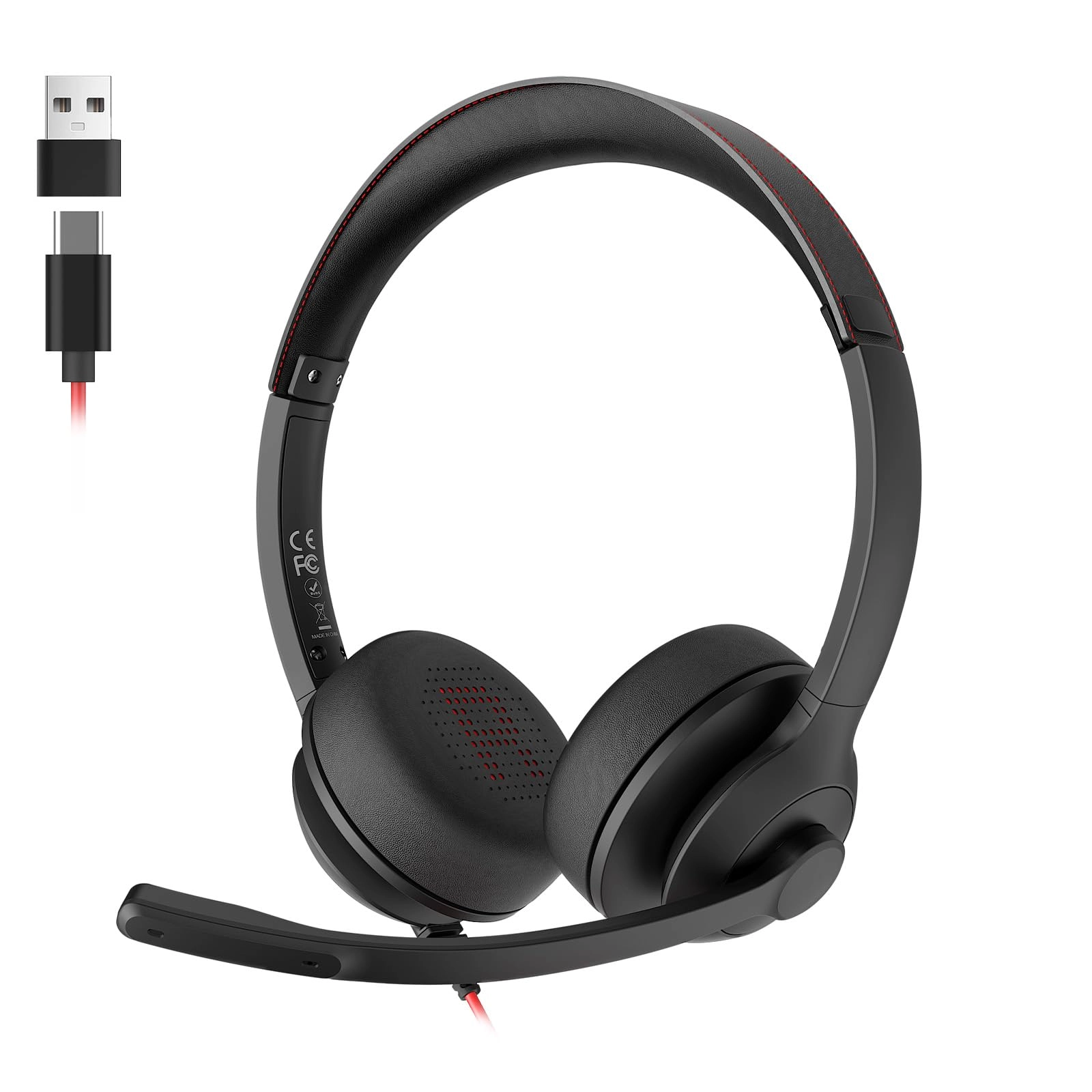 USB Headset with Microphone for PC Wired Headset