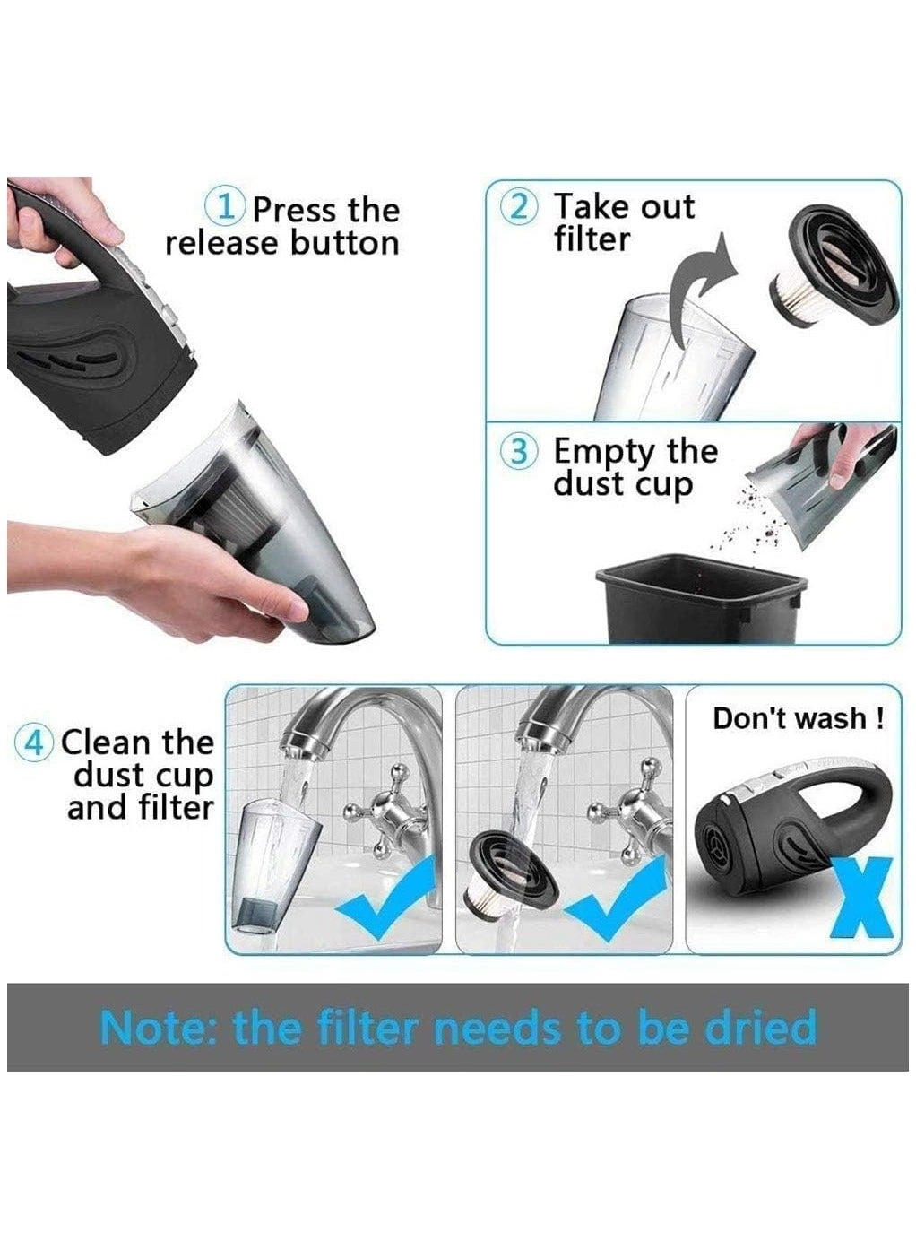 Handheld Vacuum - 8500PA Cordless Wet & Dry