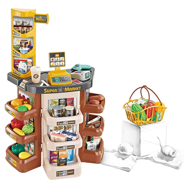 Little Angel Kids Supermarket Shopping Playset With Scanner - POS machine Play money (GF-668-87)