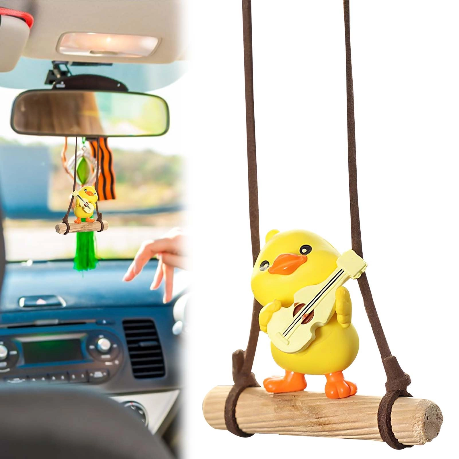 solbrezeni Swinging Duck Car Hanging Ornament - Yellow 1 count