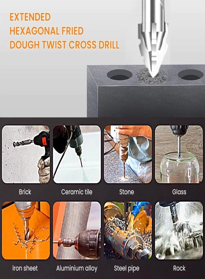 Power Drill Bits Set - Alloy Steel Carbide-Tipped 7-Piece 3-12mm