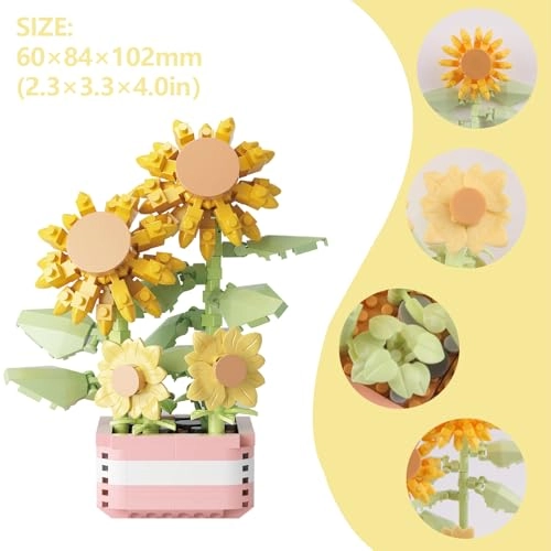 Roses - 317 pcs + Sunflower - 367 pcs