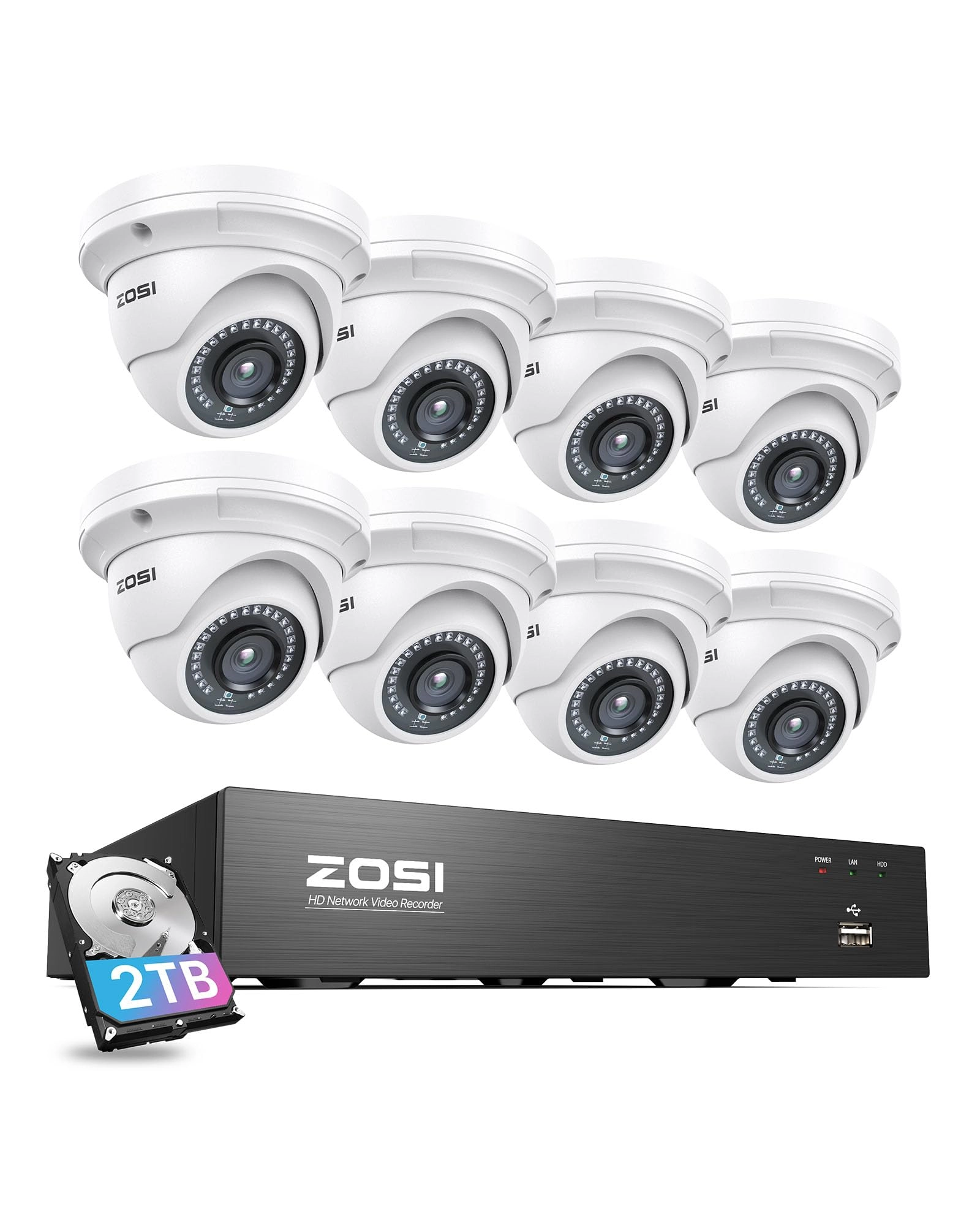 8 Channel 5MP 3K PoE Home Security Camera System