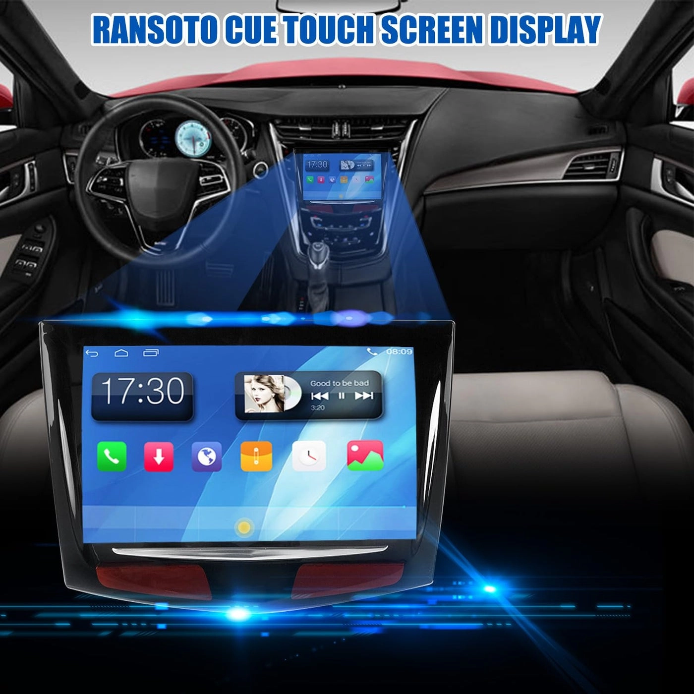 CUE Touch Screen Display - Compatible with 2013-2017 ATS Escalade SRX XTS CTS CTS-V Includes Trim Removal Tool