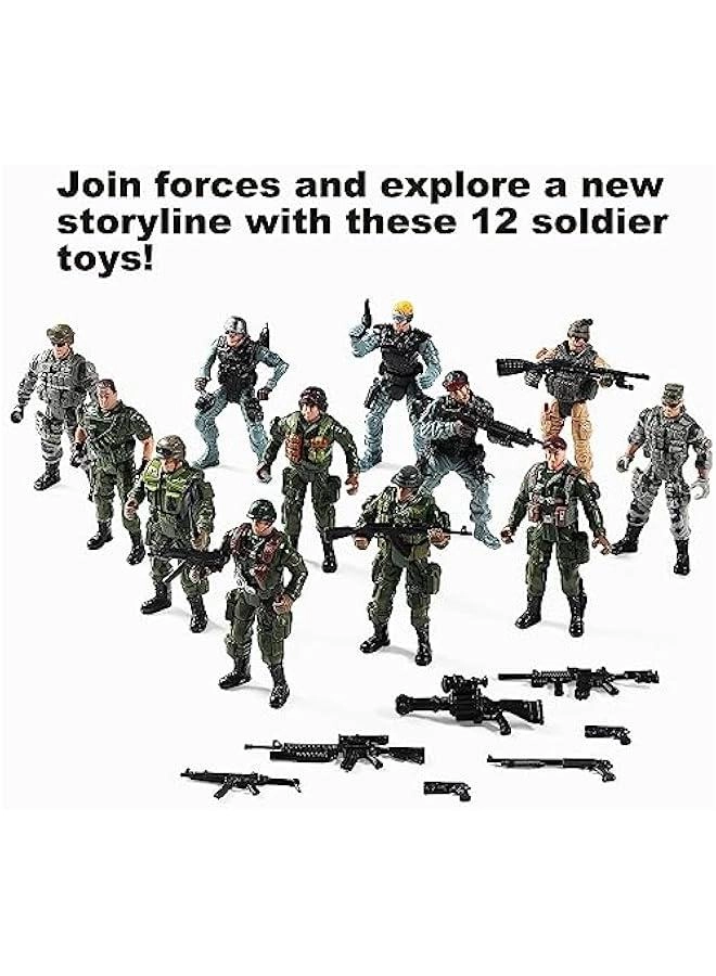 US Army Men + SWAT Team Toy Soldiers 12 pcs