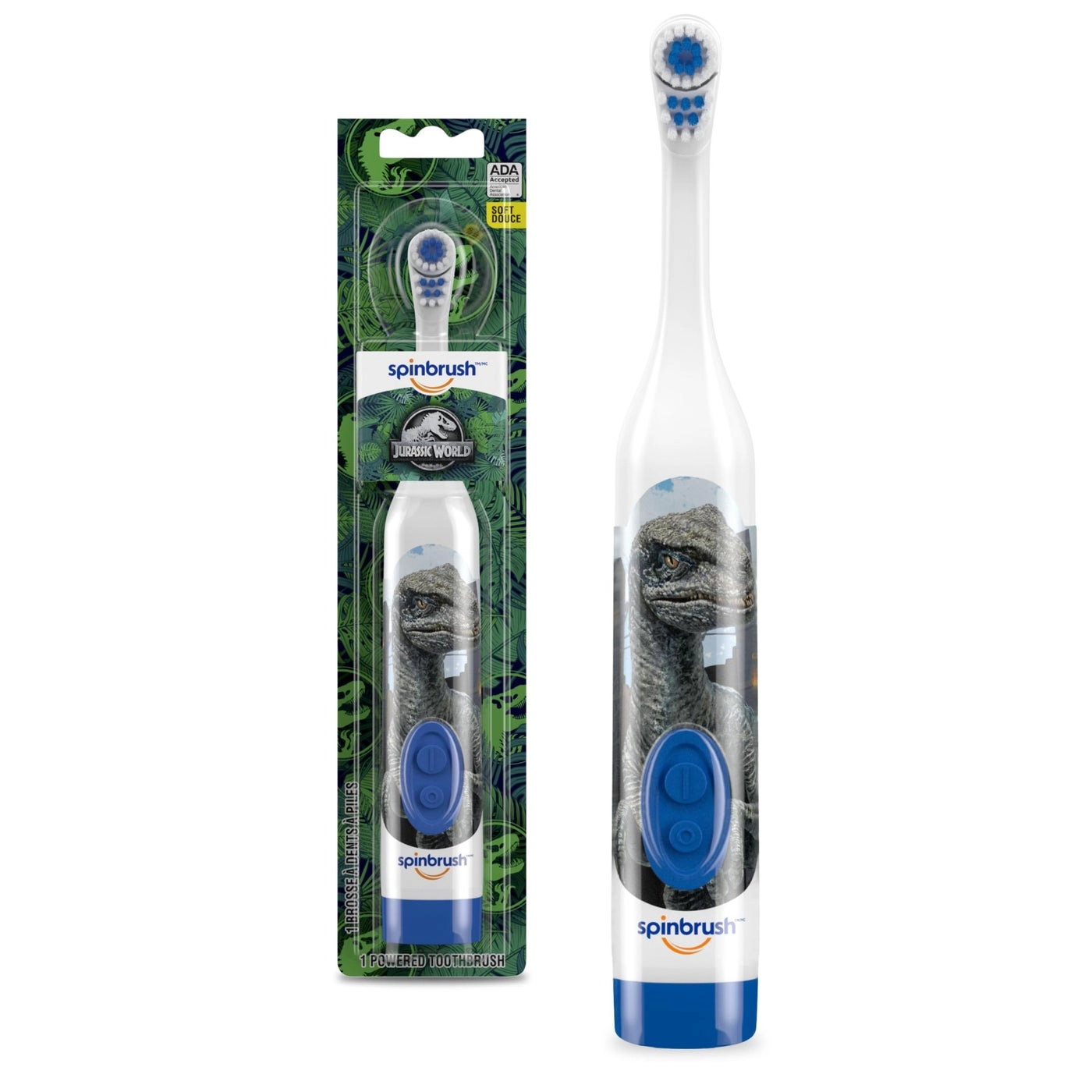 Battery Powered Electric Toothbrush - Jurassic World 1 AA Battery Soft Head Bristles