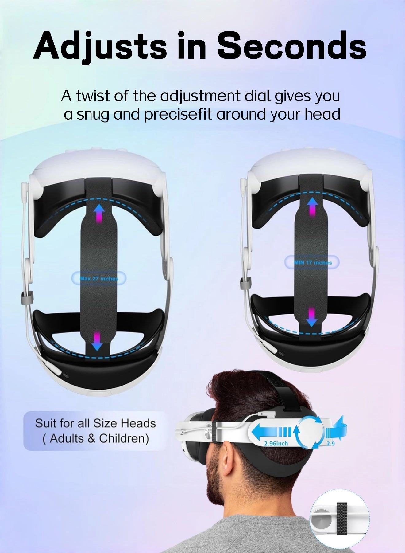 Battery Head Strap for Oculus/Meta Quest 3/3S