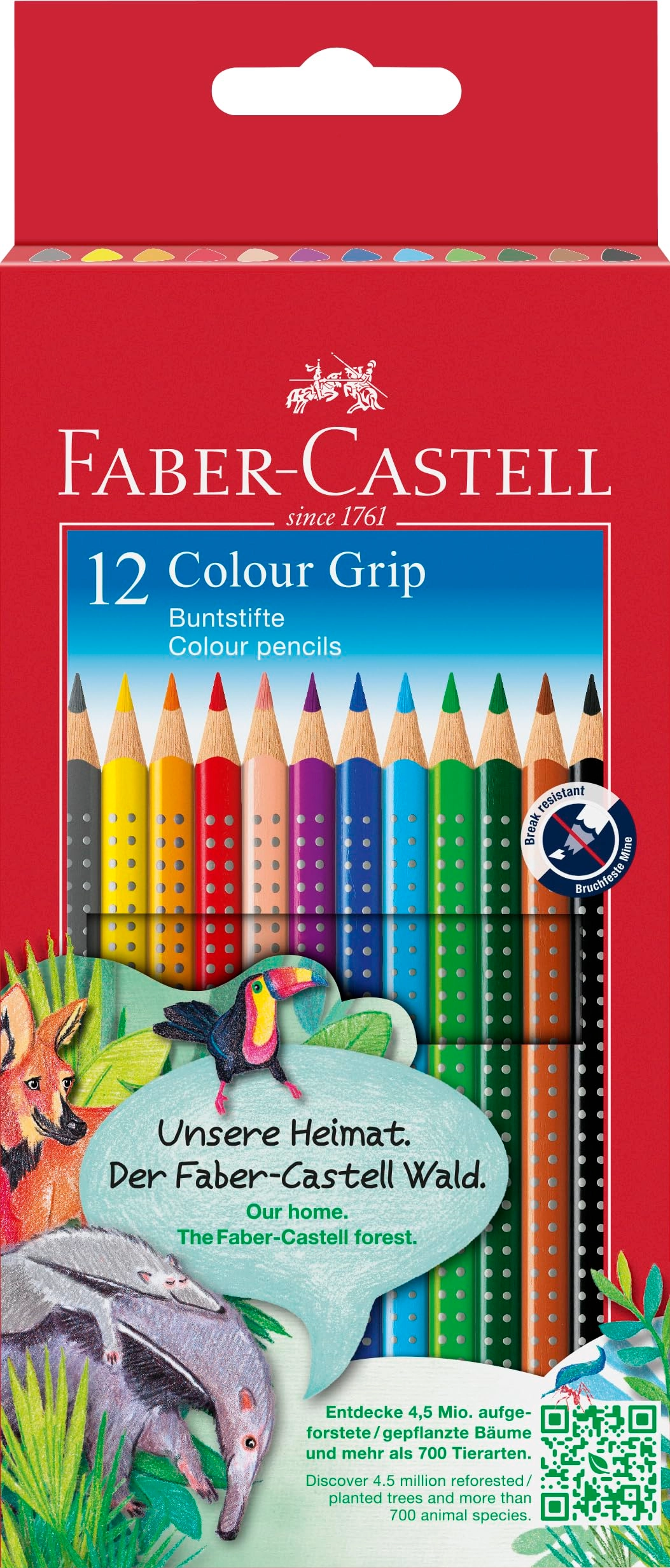 Faber-Castell Grip Coloured Pencils - 12 Pcs