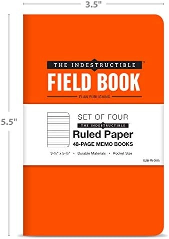 Indestructible Field Notebook 3.5"x5.5" - Lined 48 Pages
