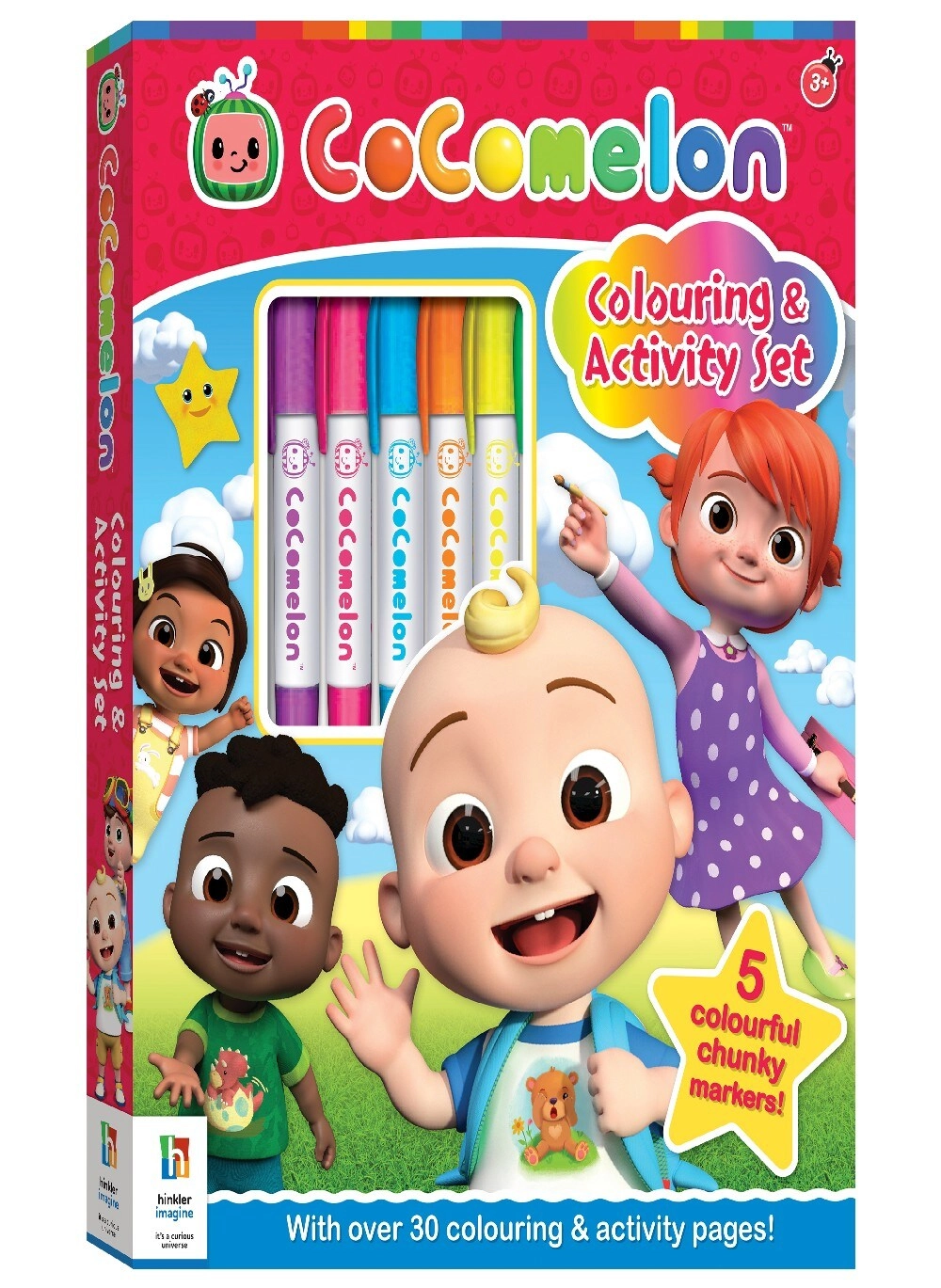 COLOR LAND CHILDRENS TOYS CENTER LLC Kaleidoscope Coloring Kit CoComelon - over 30 images five chunky markers