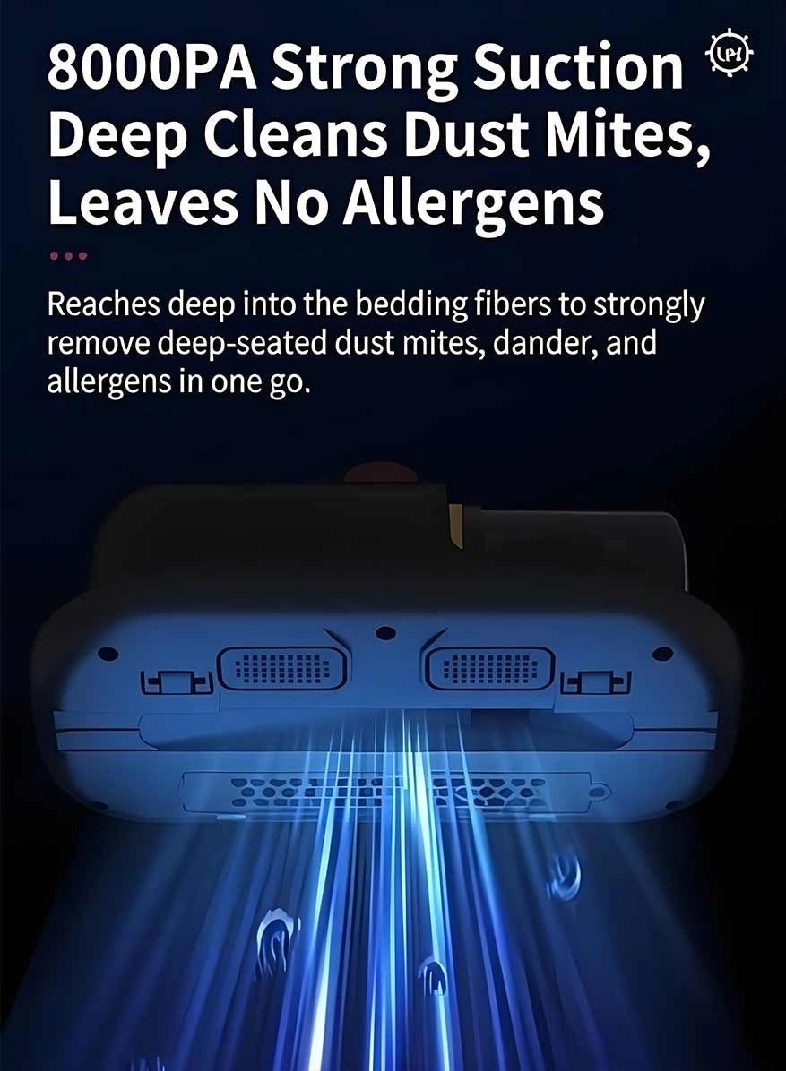 Smart Sensor Cordless UV-C Bed Vacuum Cleaner - 120AW 40 minutes H13 HEPA