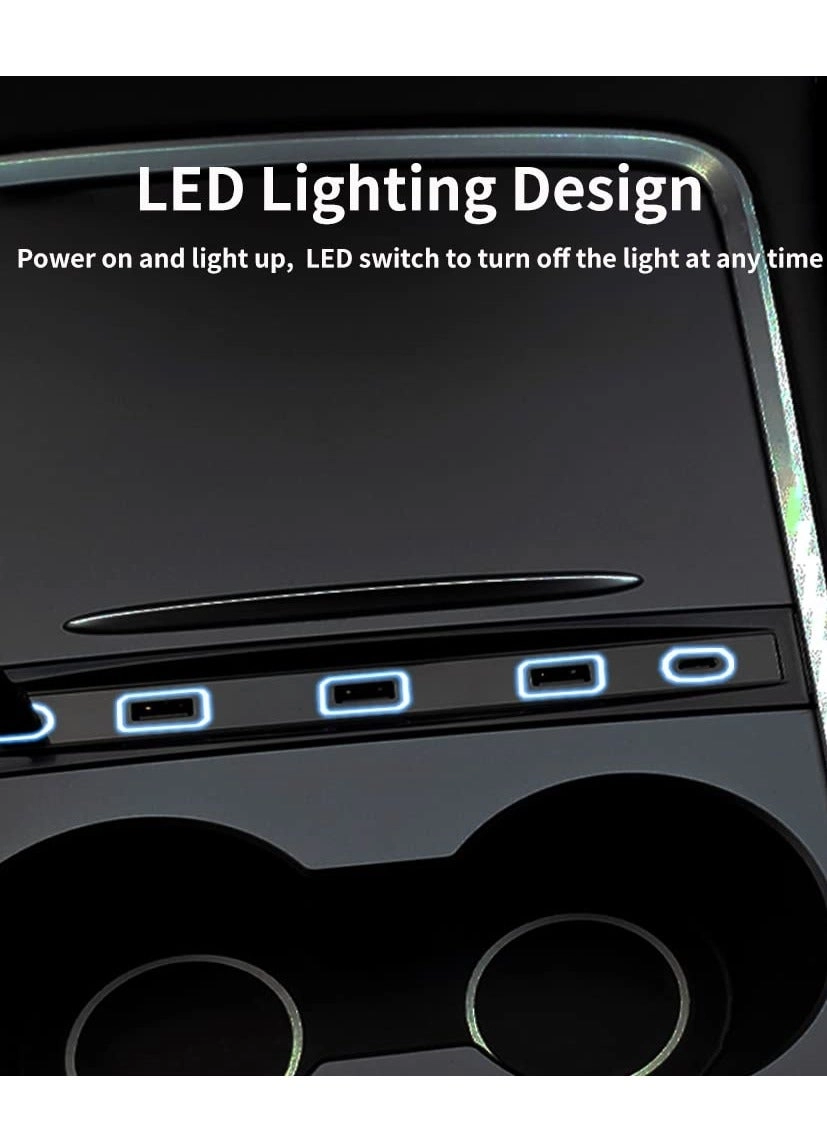 4-in-1 USB LED Hub Docking Station - type-A type-C Model 3/Y