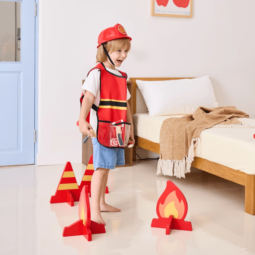 Firefighter Role Play Set - Wooden 8 pcs (29464294-44714)
