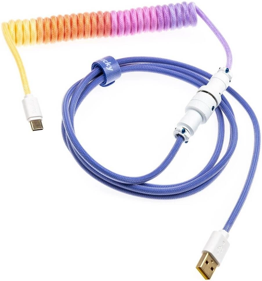 Ducky Cotton Candy Coiled V2 Cable USB-A to USB-C 1.8m Nylon