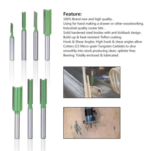 Straight Router Bit Set - 6mm 7pcs