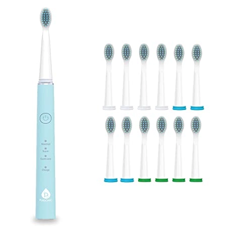 USB Rechargeable Sonic Toothbrush - 12 Brush Heads 38,000 STROKES PER MINUTE 3 BRUSHING MODES
