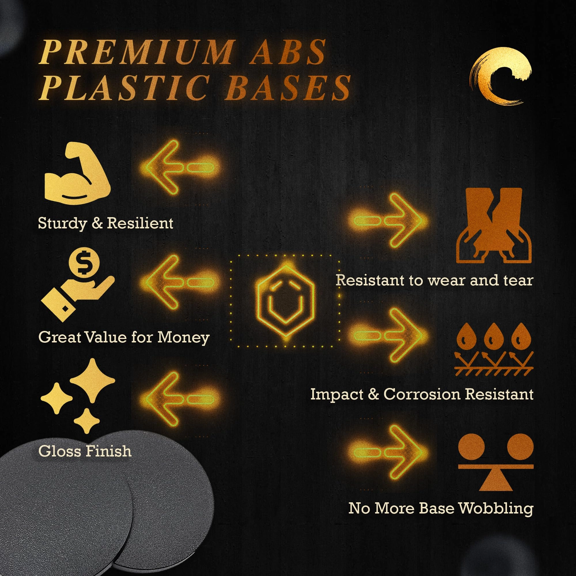 Round Plastic Bases - 10 pcs